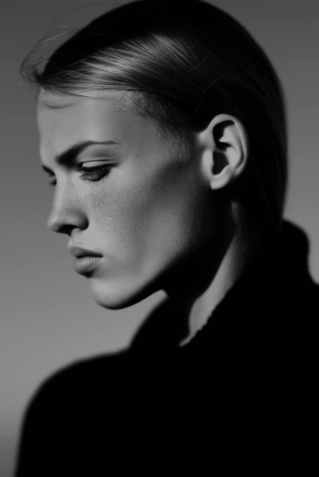 Close-up portrait with dramatic side lighting, Vanta project thumbnail
