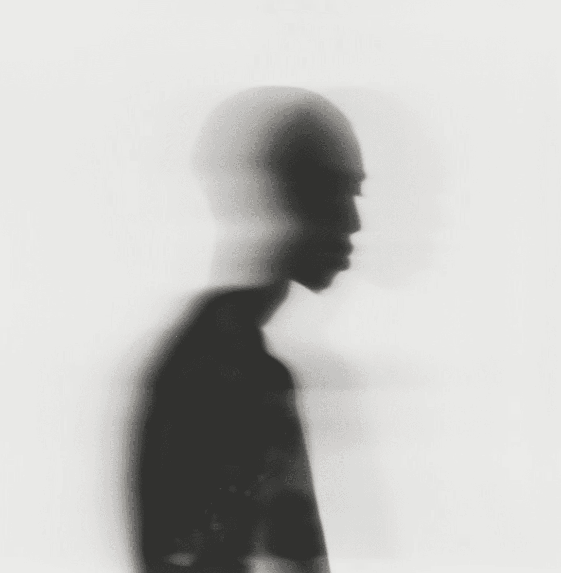 Abstract motion blur portrait in greyscale
