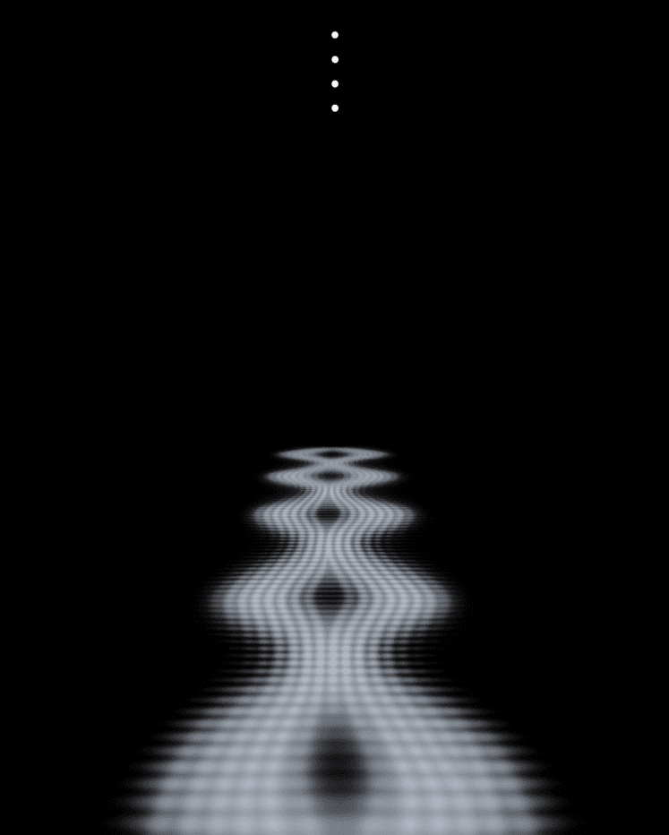 Dark abstract image with a central light reflection